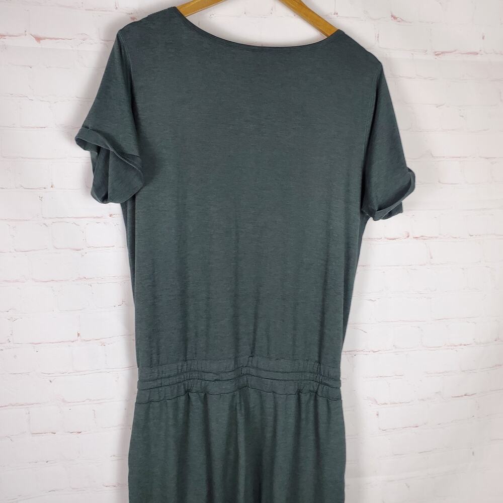 VUORI All Day Short Sleeve Jumpsuit Womens L Heathered DreamKnit Pockets V-neck - Picture 7 of 12